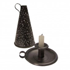 Candle Holder with Punched Tin Shade