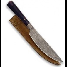 Roach Belly Damascus Knife with Sheath